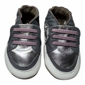 Robeez Silver and Gray Baby Shoes